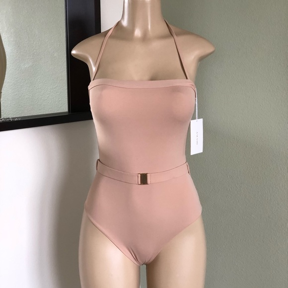 042-Nathalie Belted High Cut One Piece Swimsuit - Picture 1 of 4